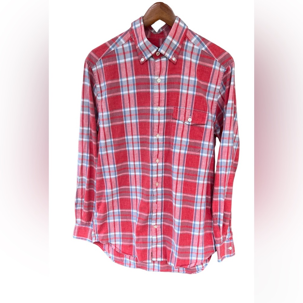 Vineyard Vines Long Sleeve Button Down Red Blue Plaid Crosby Shirt Shep & Ian M